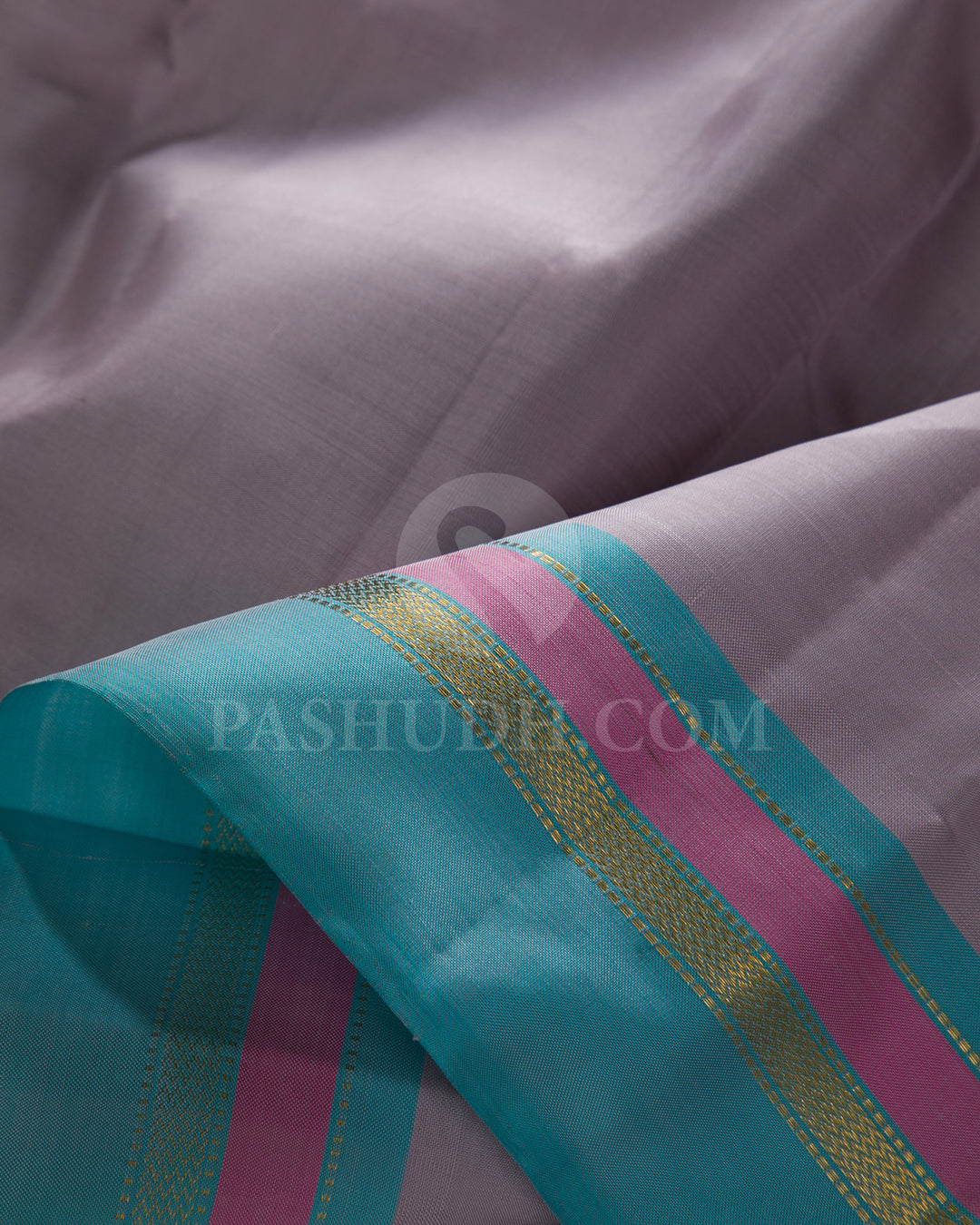 Mauve and Sky Blue Traditional Kanjivaram Silk Saree - SVJ78
