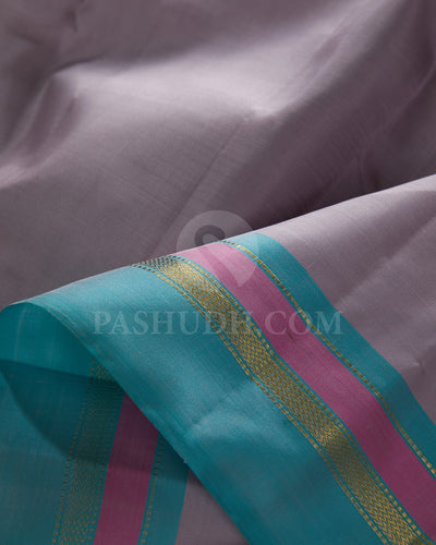 Mauve and Sky Blue Traditional Kanjivaram Silk Saree - SVJ78