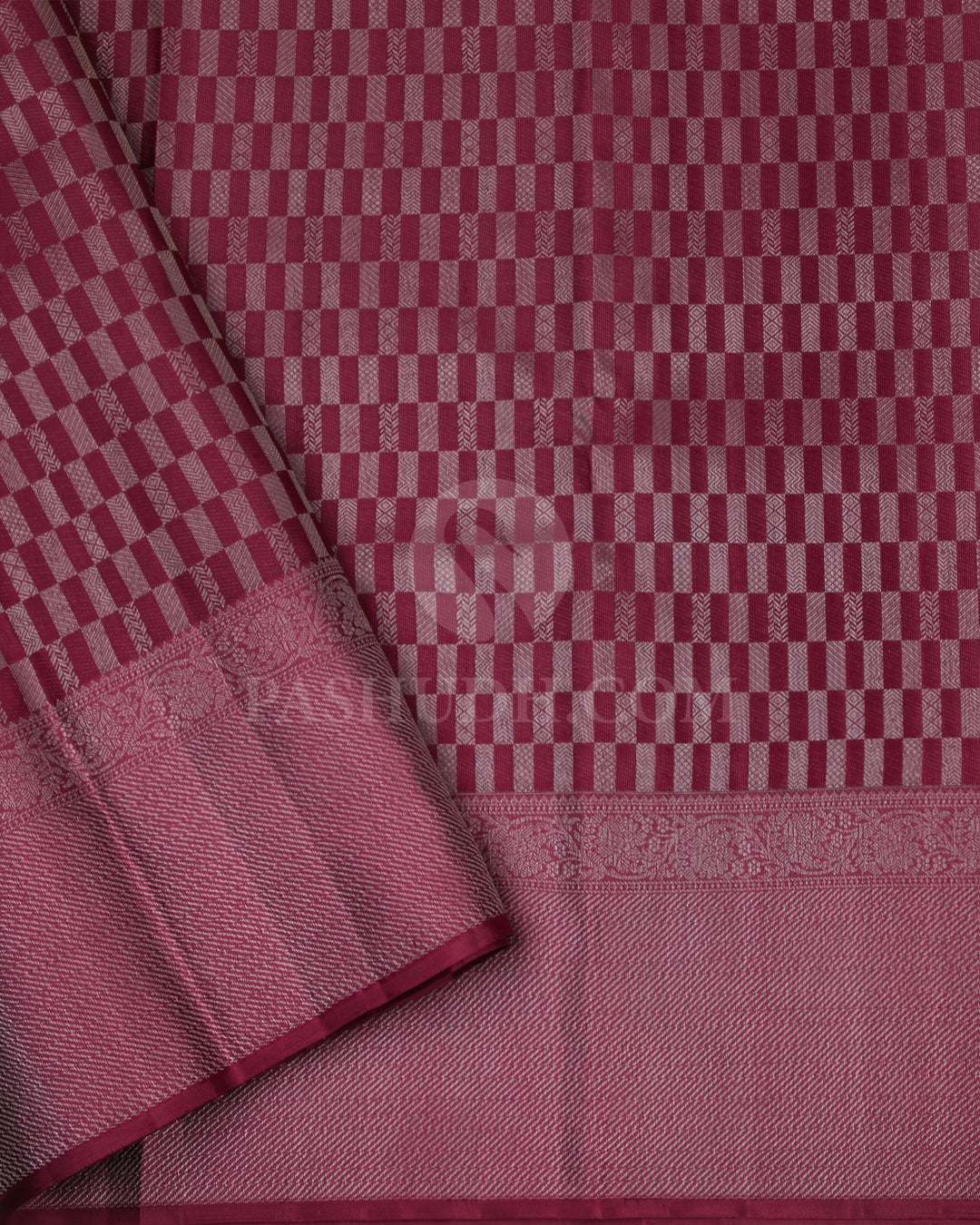 Dusty Rose Kanjivaram SIlk Saree - D430 - View 3