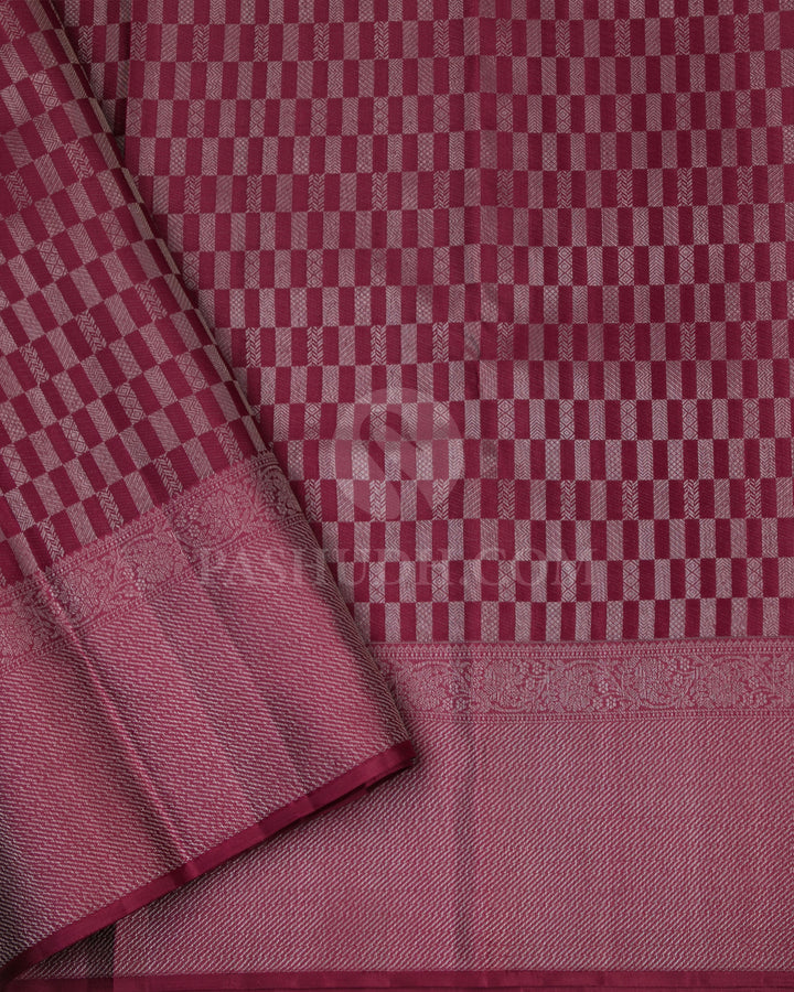 Dusty Rose Kanjivaram SIlk Saree - D430 - View 3