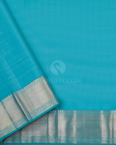 Beetel and Light Ananda Blue Pure Zari Kanjivaram Silk Saree - S739 - View 4