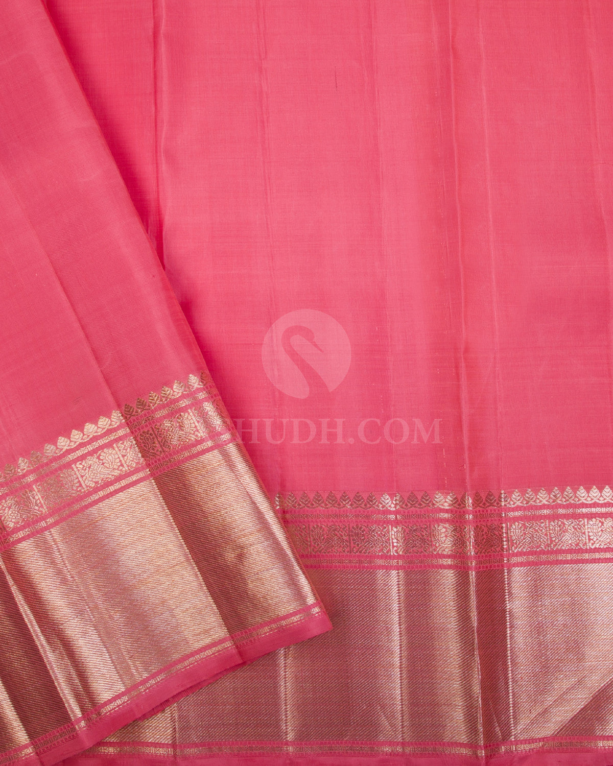 Beige & Baby Pink Kanjivaram Silk Saree - S1105(A) - View 3