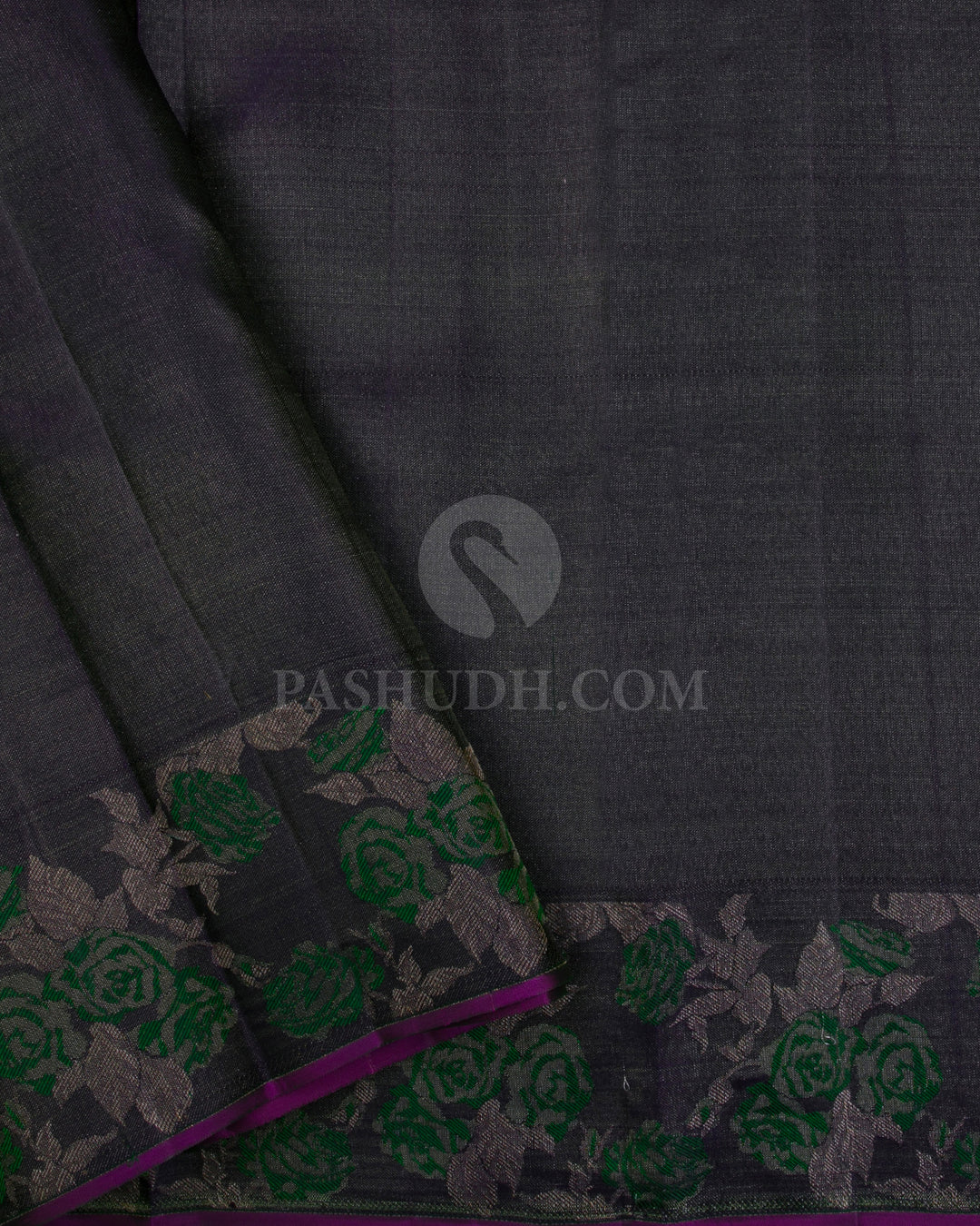 Rexona Green and Dark Purple Kanjivaram Silk Saree - DJ274(D) - View 2