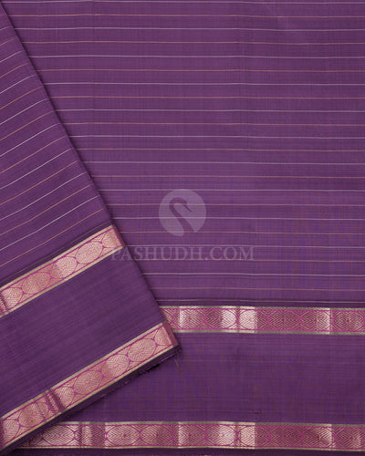 Lavender Pure Zari Kanjivaram Silk Saree - S745 - View 4