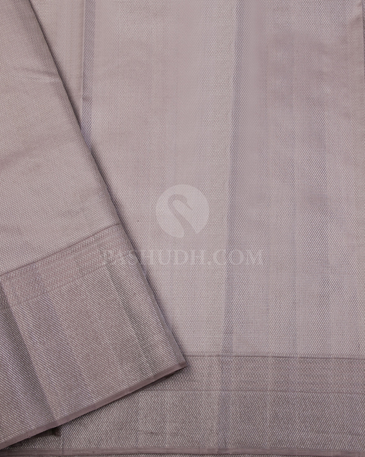 Steel Blue and Grey Kanjivaram Silk Saree - D510(A) - View 2