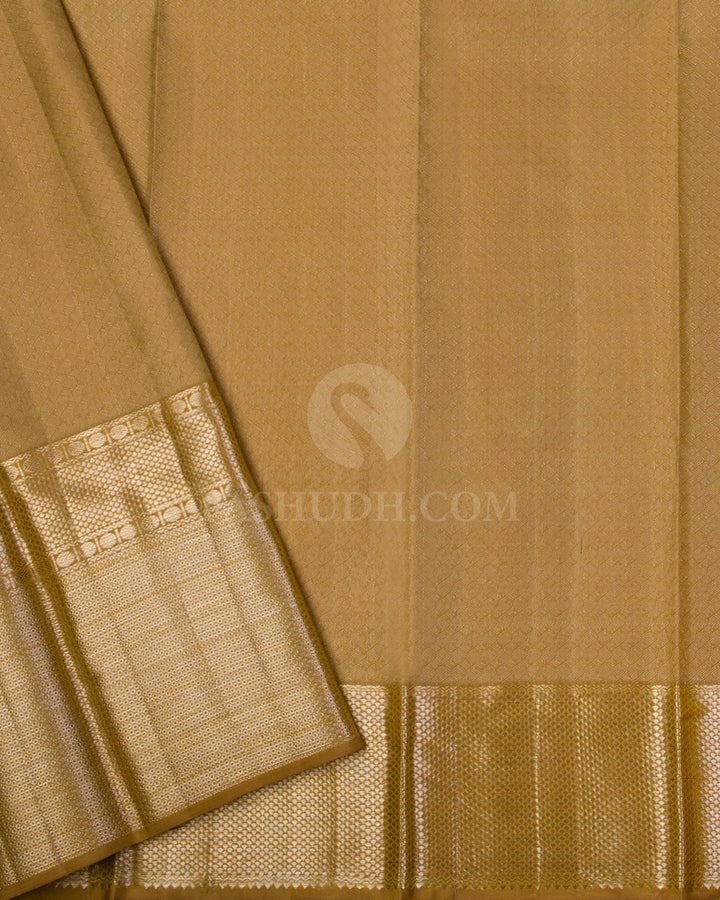 Golden Yellow & Dark Mustard Kanjivaram Silk Saree - D501(C) - View 2