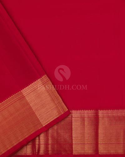 Dark Green and Red Kanjivaram Silk Saree - S753 - View 4