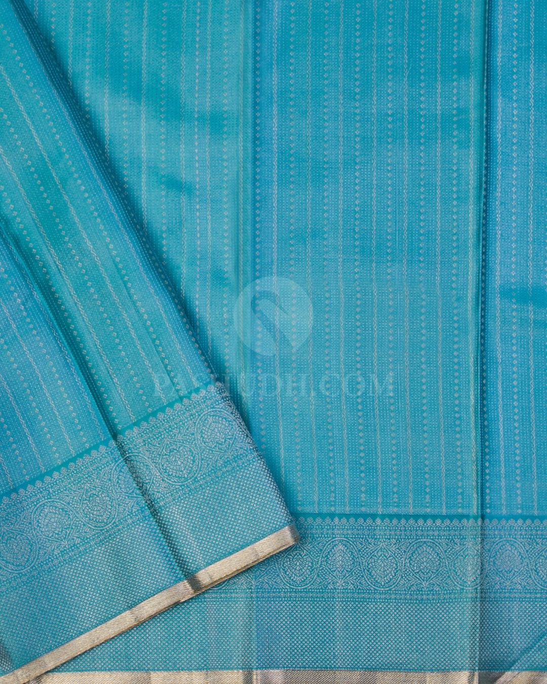 Dark Blue and Light Blue Kanjivaram Silk Saree - D500(A) - View 2