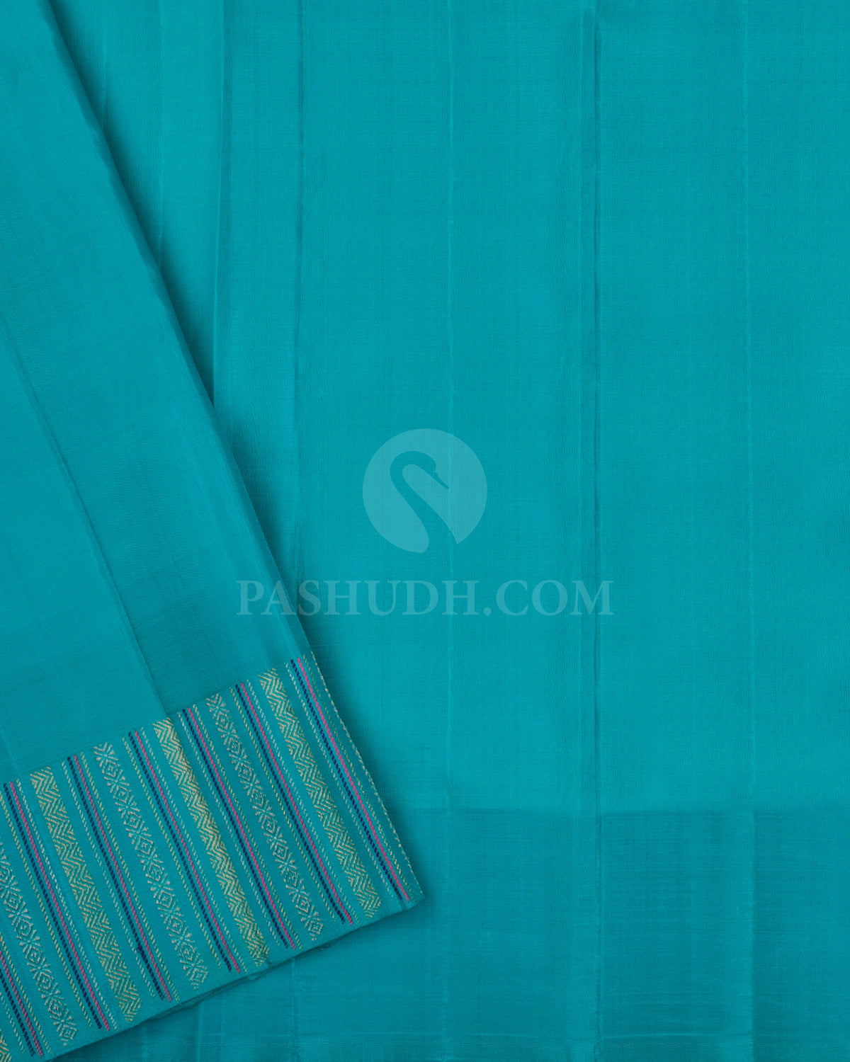 Powder Blue & Anandha Blue Kanjivaram Silk Saree - S1114(A) - View 2