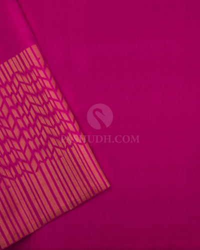 Black & Magenta Kanjivaram Silk Saree - S771 - View 4