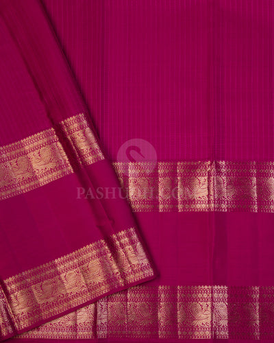Orange & Rani Pink Kanjivaram Silk Saree - D503(A) - View 2