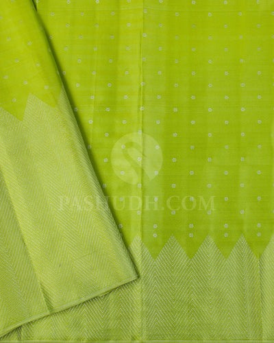 Parrot Green Kanjivaram Silk Saree - D546(A) - View 2