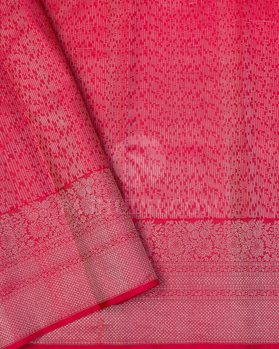 Daisy Yellow and Crimson Red Kanjivaram Silk Saree - DT251(F)