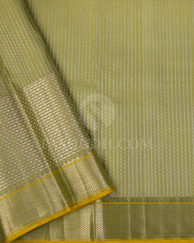 Sage Green and Light Green Kanjivaram Silk Saree - DT274(A)