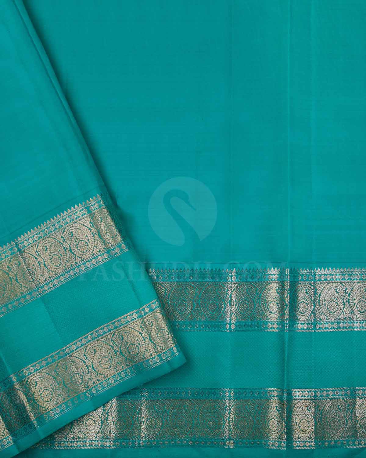 Aubergine And Aquamarine Blue Kanjivaram Silk Saree - S1224(A)