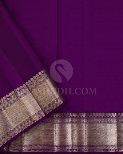 Baby Pink And Aubergine Kanjivaram Silk Saree - S1220(A)