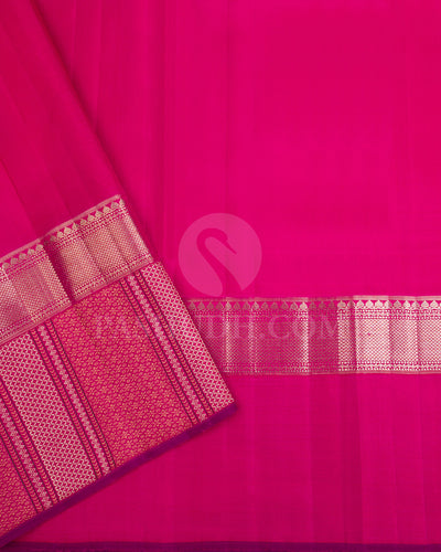 Mango Yellow And Rani Pink Kanjivaram Silk Saree - S1068(B)