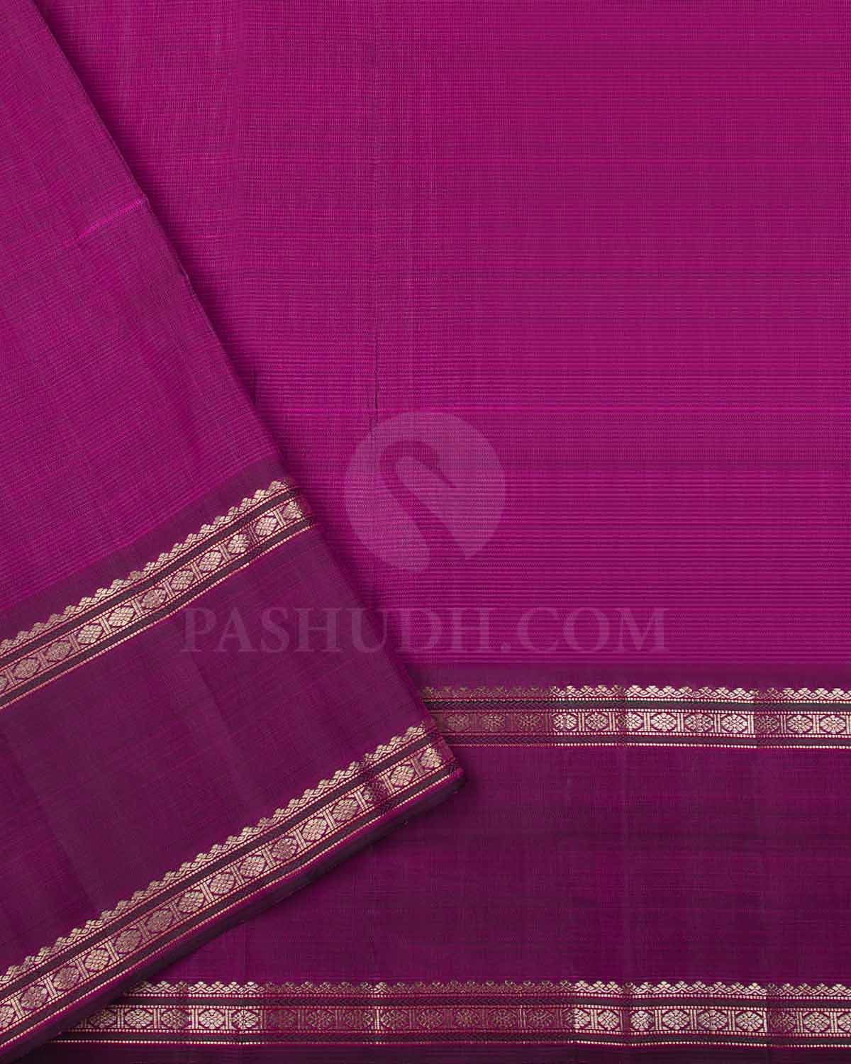 Bright Pink And Purple Kanjivaram Silk Saree - S1055(C)