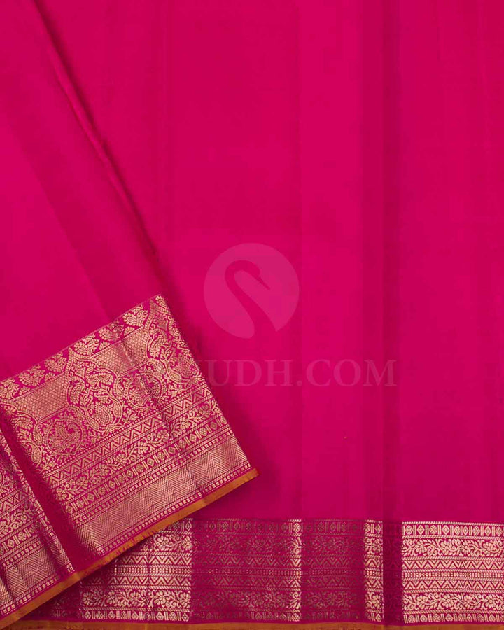 Multi Colours And Rani Pink Kanjivaram Silk Saree - S1226(A)