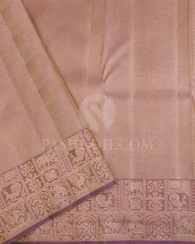 Yellow And Mauve Kanjivaram Silk Saree - D555(A)