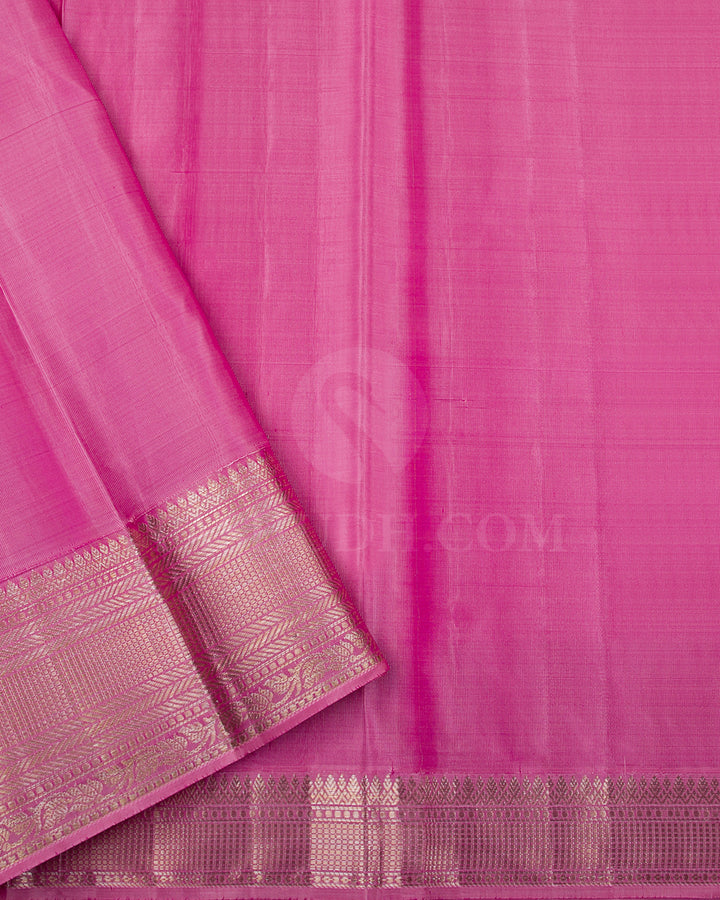 Lilac And Baby Pink Kanjivaram Silk Saree - D519(B)