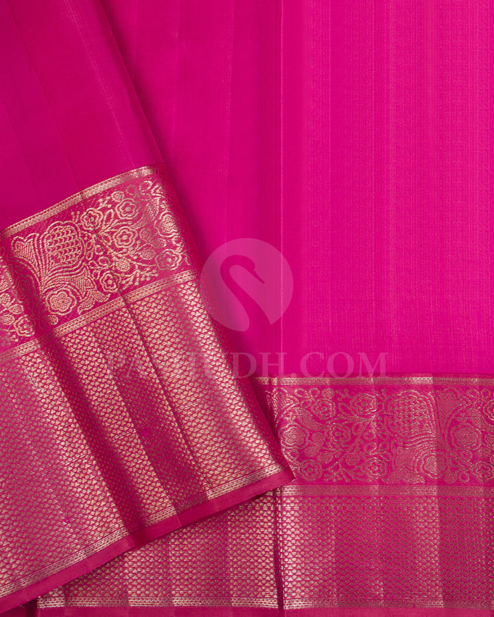 Orange Shot Pink And Rani Pink Kanjivaram Silk Saree - DT276(A)