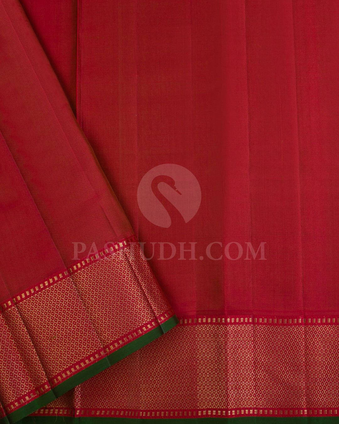 Ivory And Red Kanjivaram Silk Saree - DJ279(D)