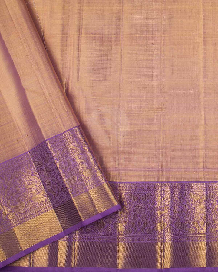 Gold And Lavender Tissue Kanjivaram Silk Saree - S1169(A)