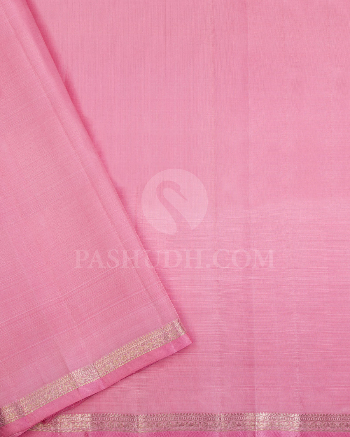 Mehendi Green And Baby Pink Borderless Organza Kanjivaram Silk Saree -S1218(A)