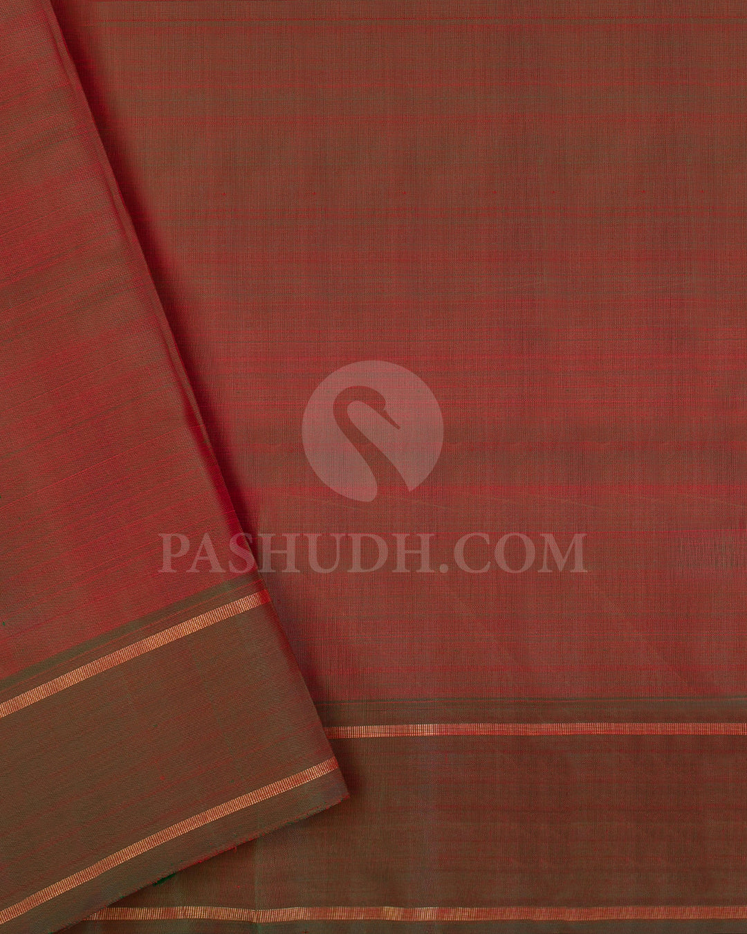 Bright Pink And Reddish Green Kanjivaram Silk Saree - KF5