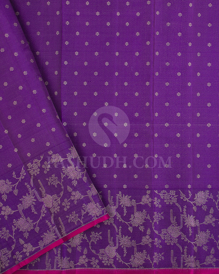 Lavender And Violet Kanjivaram Silk Saree - DJ280(E)