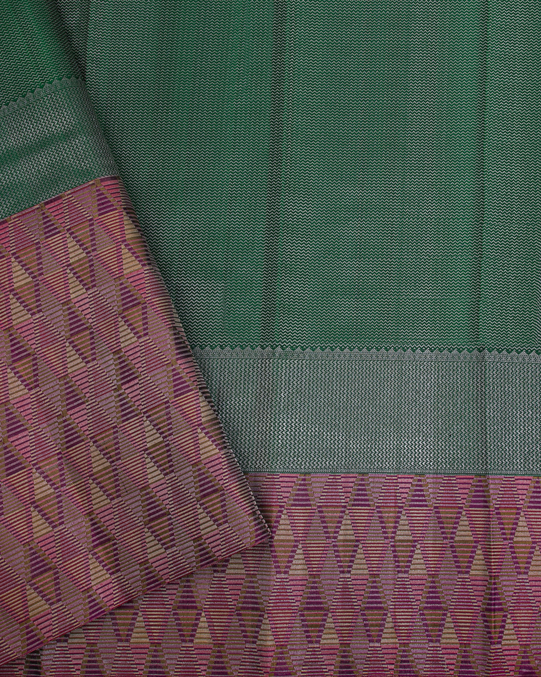 Green And Multi Coloured Kanjivaram Silk Saree - D530(B)