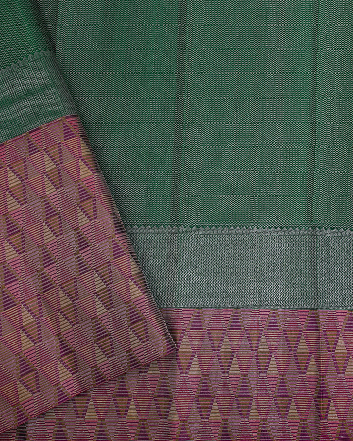 Green And Multi Coloured Kanjivaram Silk Saree - D530(B)