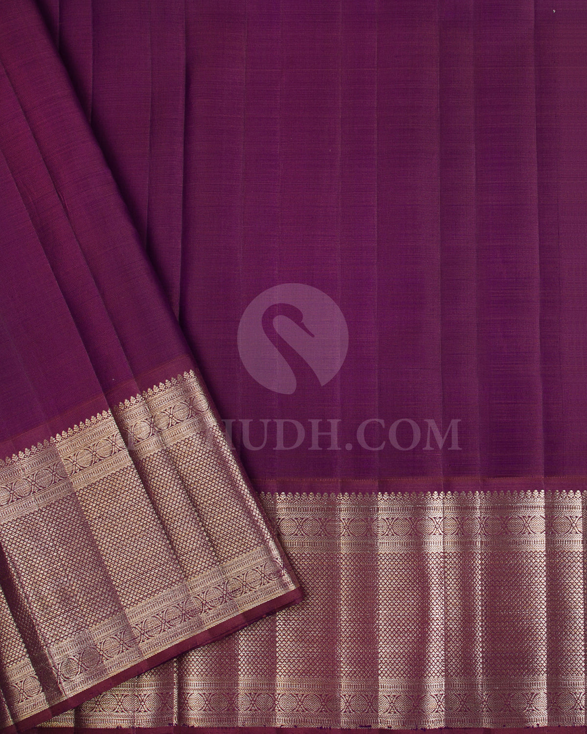 Yellow And Aubergine Kanjivaram Silk Saree - S1016(D)