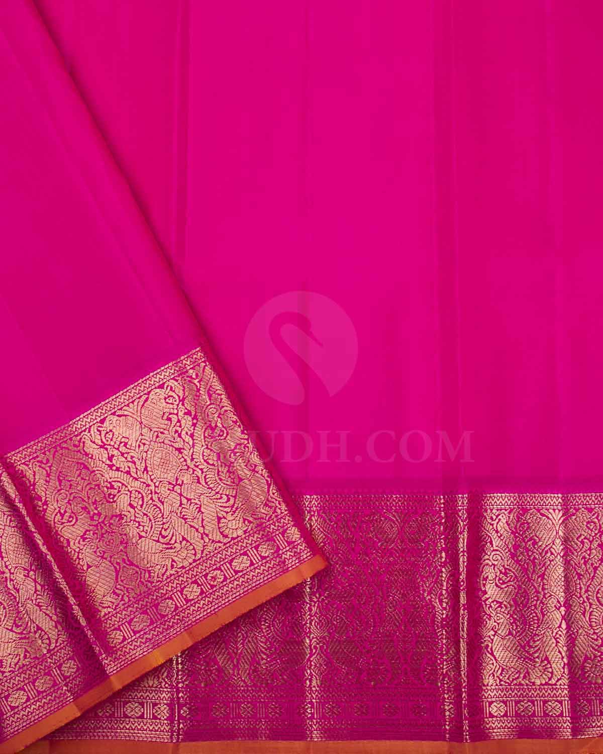 Sky Blue And Rani Pink Kanjivaram Silk Saree - S1227(A)