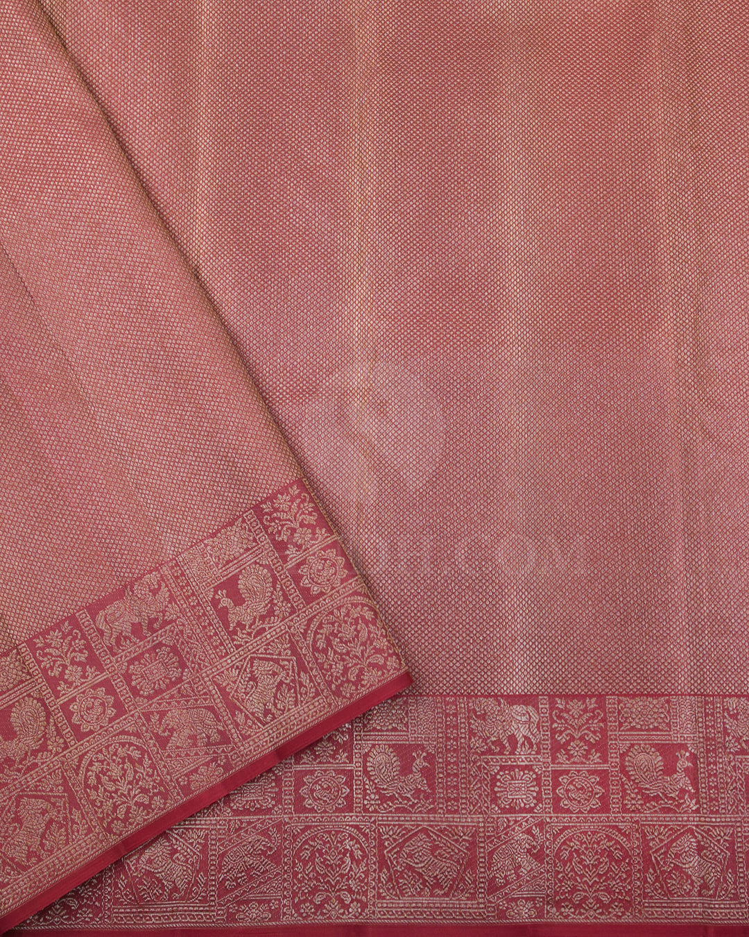 Mauve And Rust Orange Kanjivaram Silk Saree - D567(A)