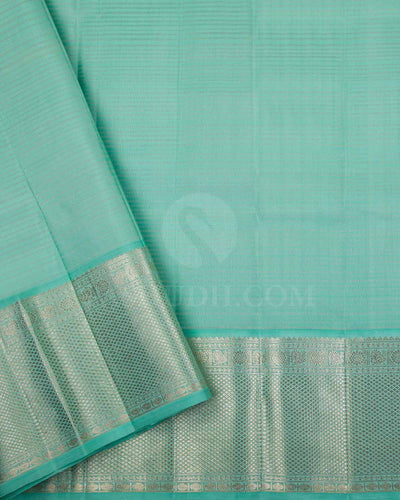 Aubergine And Aquamarine Blue Kanjivaram Silk Saree - S1198(A)