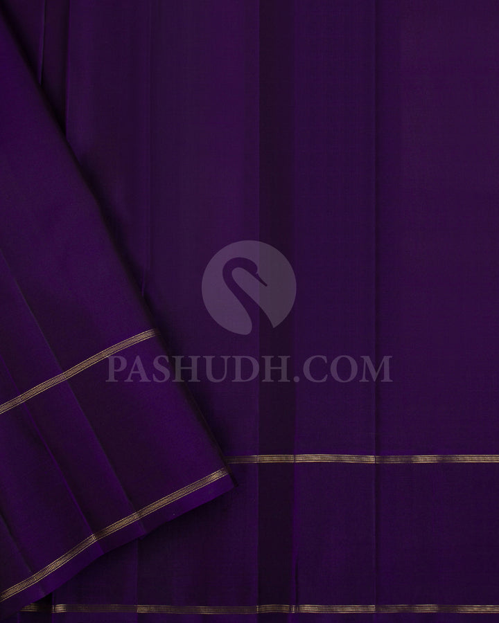 Green And Purple Kanjivaram Silk Saree - KF7