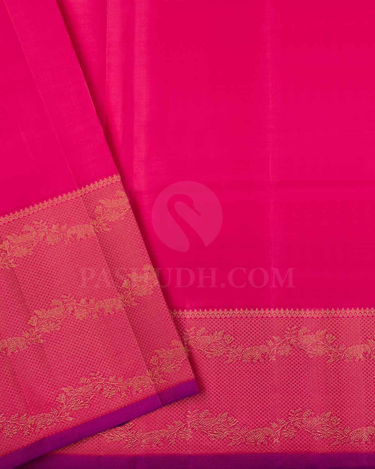 Royal Blue And Bright Pink Kanjivaram Silk Saree - S1147(B)