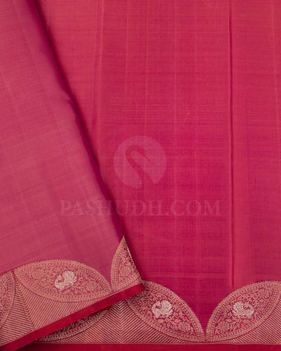 Pink And Orange Kanjivaram Silk Saree - S1107(C)