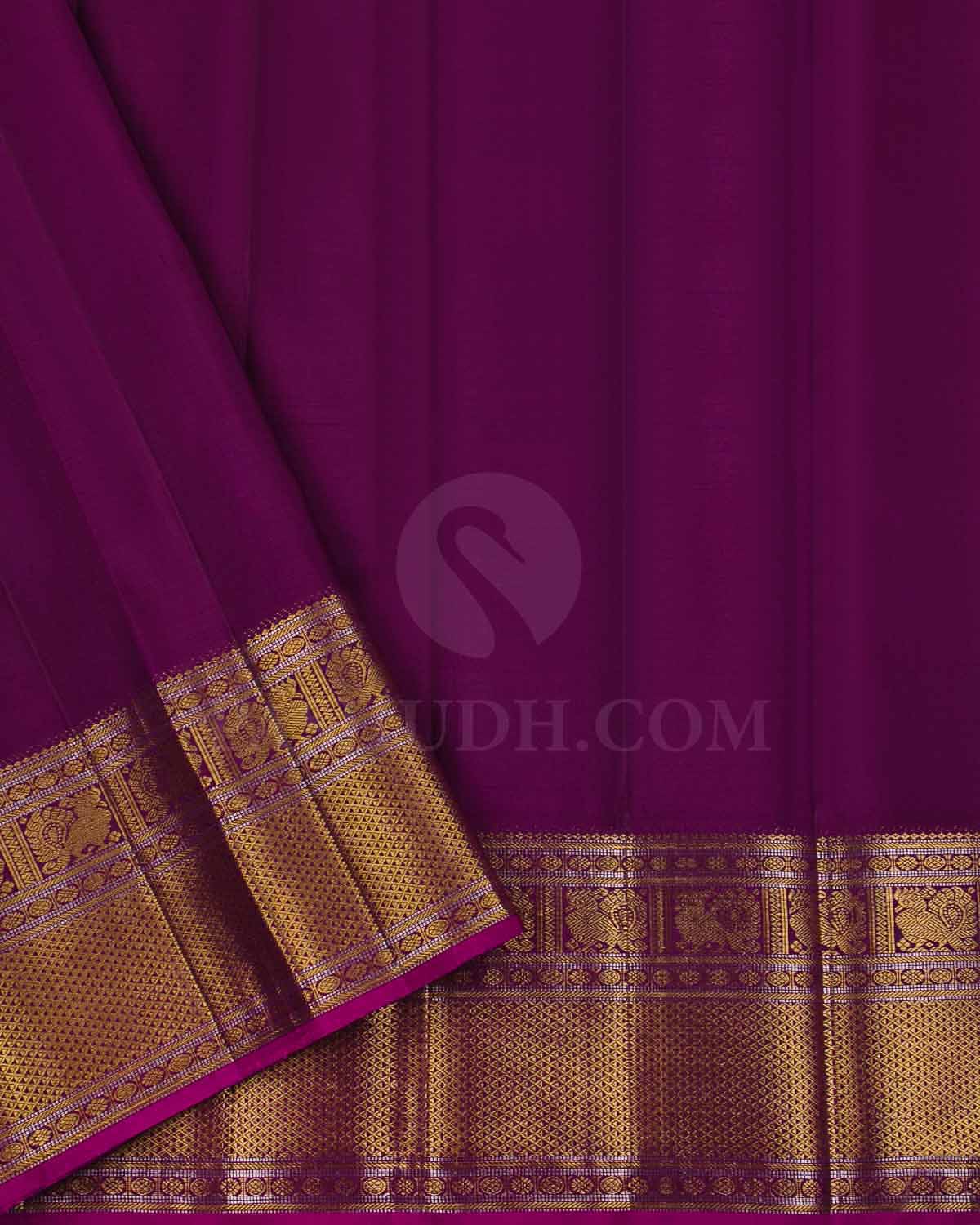 Baby Pink And Maroon Kanjivaram Silk Saree - S1151(B)