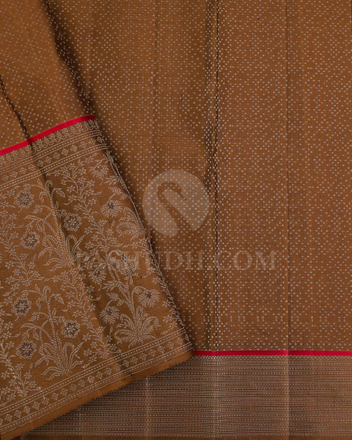 Bottle Green And Golden Brown Kanjivaram Silk Saree - DJ320(A)