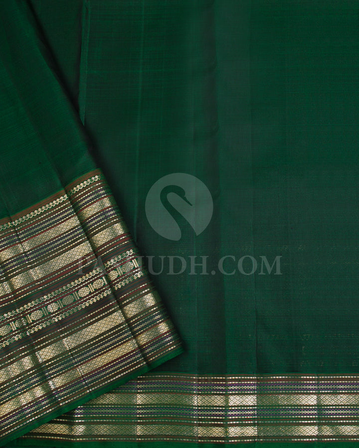 Gold And Green Kanjivaram Silk Saree - S1170(A)