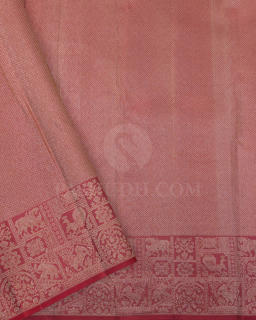 Mauve And Rust Orange Kanjivaram Silk Saree - D568(A)