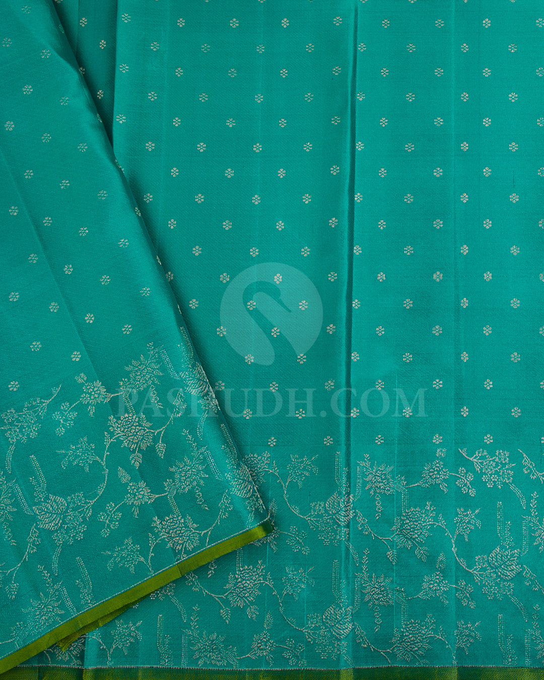 Dark Green And Light Green Kanjivaram Silk Saree - DJ280(D)