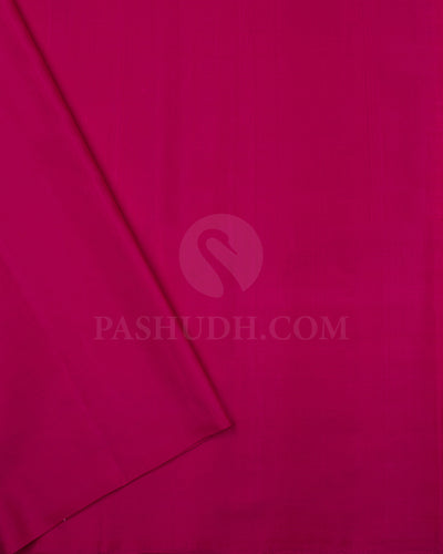 Peach And Rani Pink Soft Silk Saree - C4