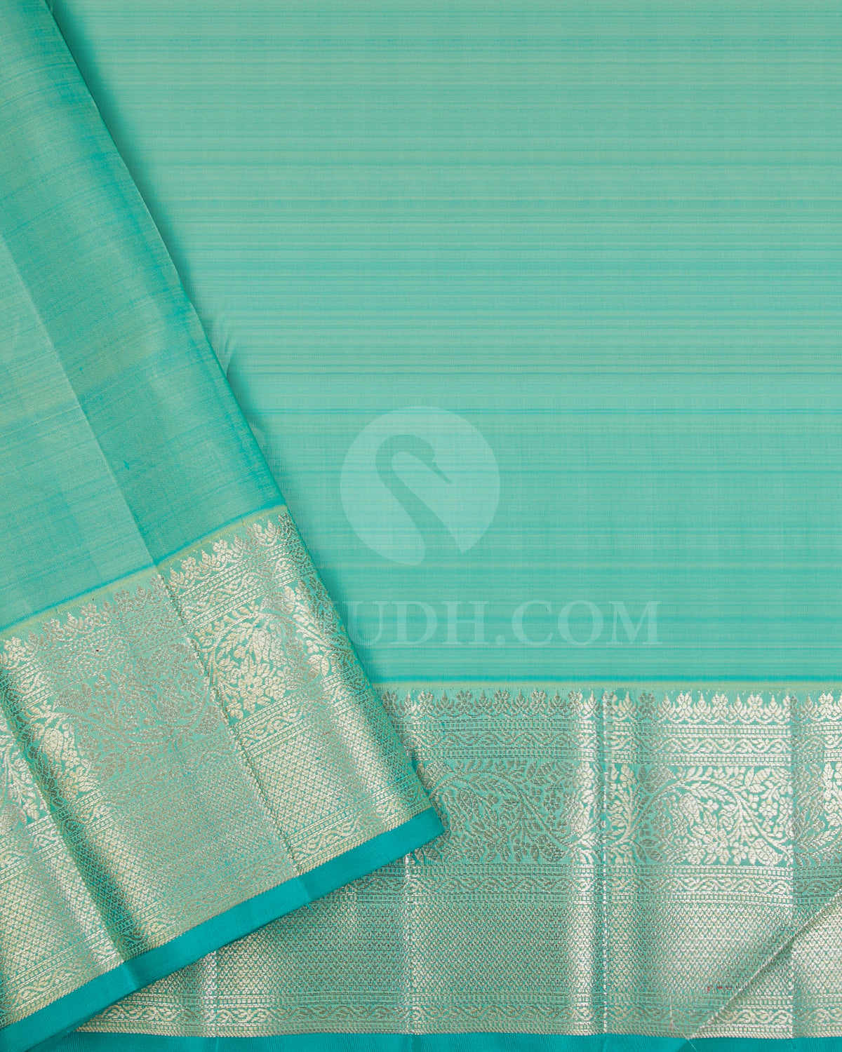 Aubergine And Aquamarine Kanjivaram Silk Saree - S1101(B)