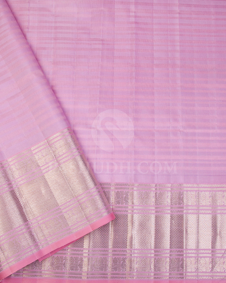 Purple And Baby Pink Kanjivaram Silk Saree - S1132(B)