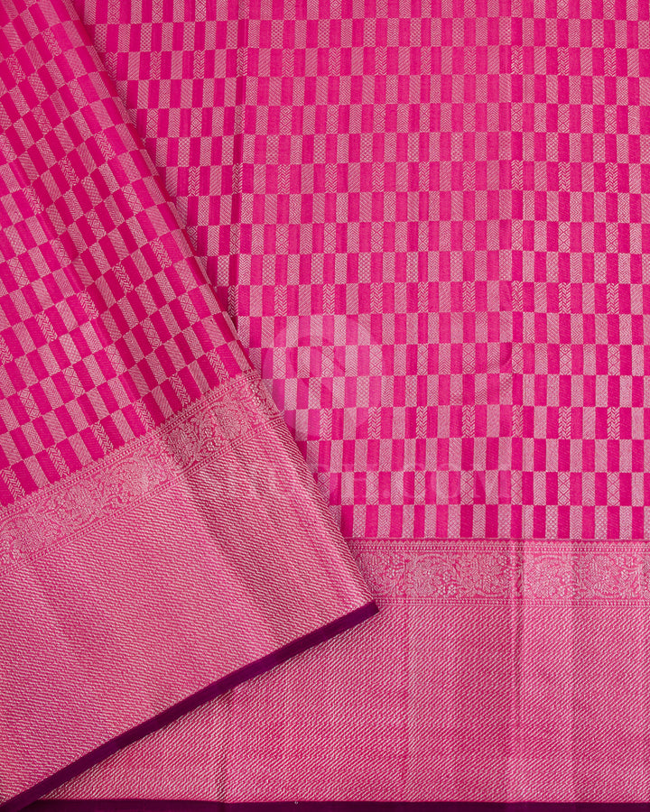 Orange And Pink Kanjivaram Silk Saree - D518(B)