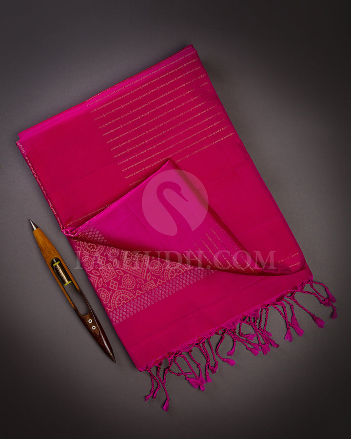 Rani Pink Soft Silk Saree - C2